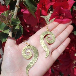Golden Spiral-Χειροποίητα ορειχάλκινα σφυρήλατα σκουλαρίκια