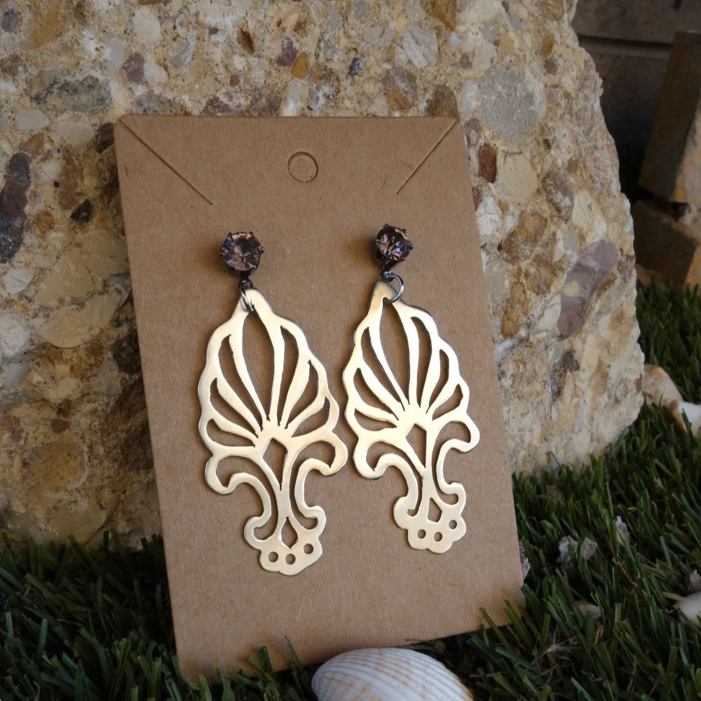 Αέρινο Άνθος-Χειροποίητα διάτρητα statement σκουλαρίκια - Image 3