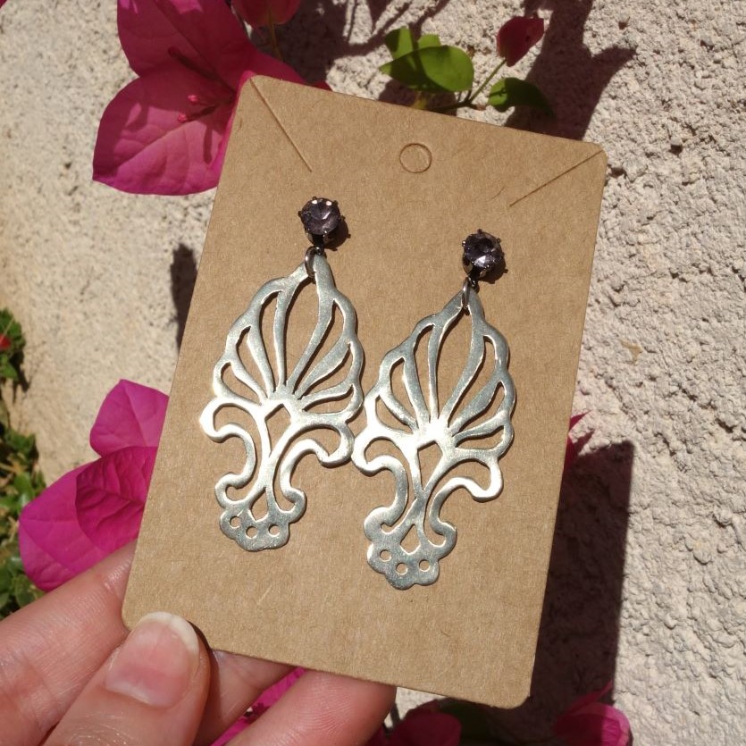 Αέρινο Άνθος-Χειροποίητα διάτρητα statement σκουλαρίκια - Image 5