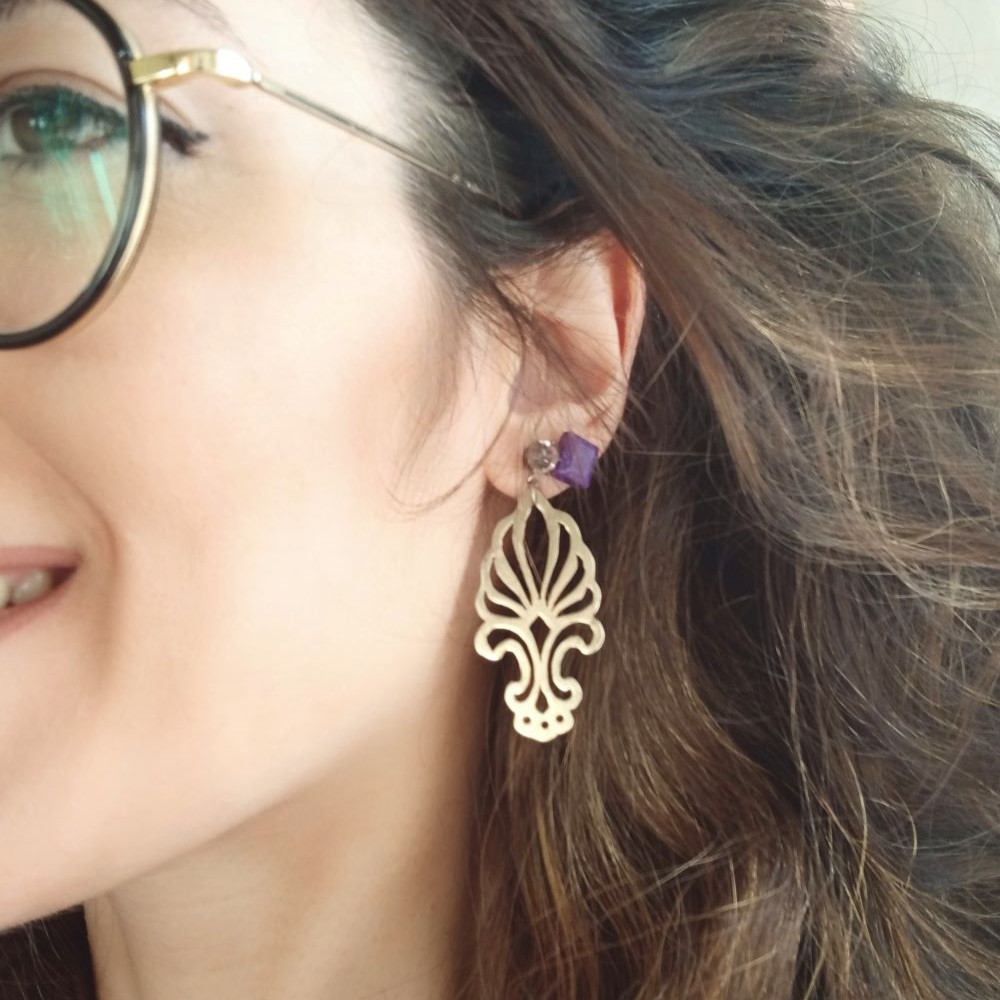 Αέρινο Άνθος-Χειροποίητα διάτρητα statement σκουλαρίκια - Image 2