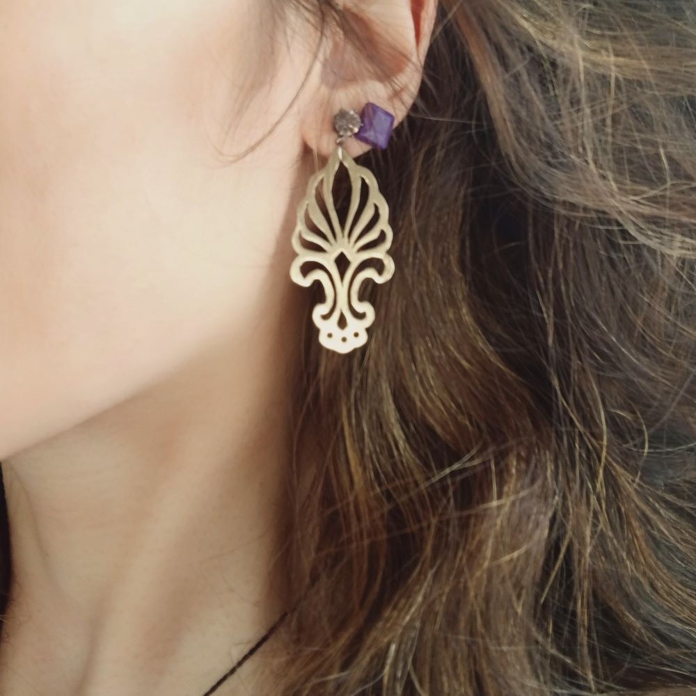 Αέρινο Άνθος-Χειροποίητα διάτρητα statement σκουλαρίκια - Image 4