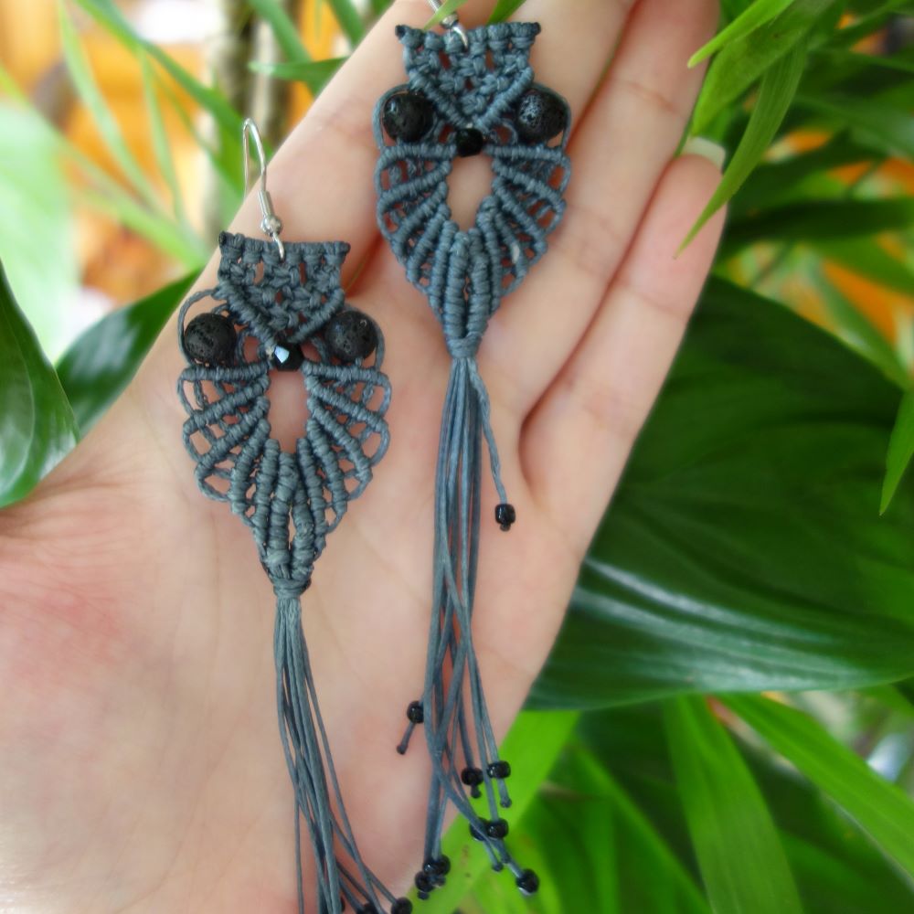 Owl Spirit -Χειροποίητα μακραμε σκουλαρίκια κουκουβάγιες - Image 3