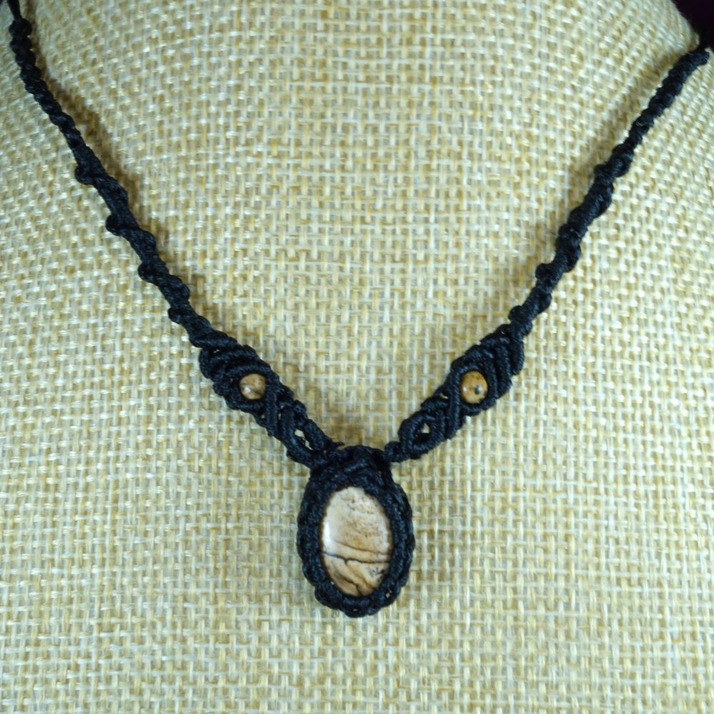 Desert Whisper – Μακραμέ κολιέ με Ίασπη Picture - Image 3