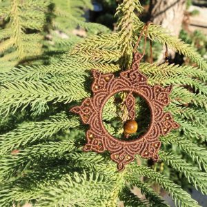 Sun of Earth – Χειροποίητο μακραμε κολιέ με Μάτι Τίγρης