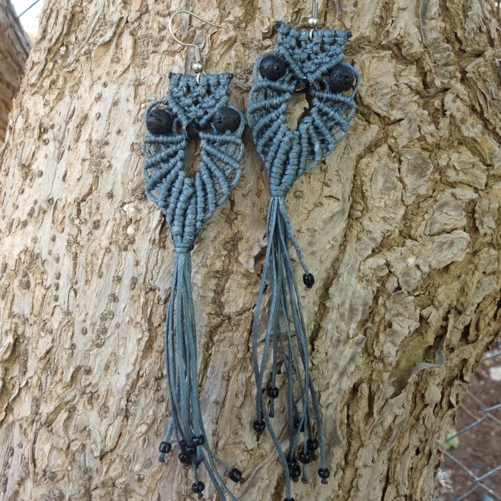 Owl Spirit -Χειροποίητα μακραμε σκουλαρίκια κουκουβάγιες - Image 2