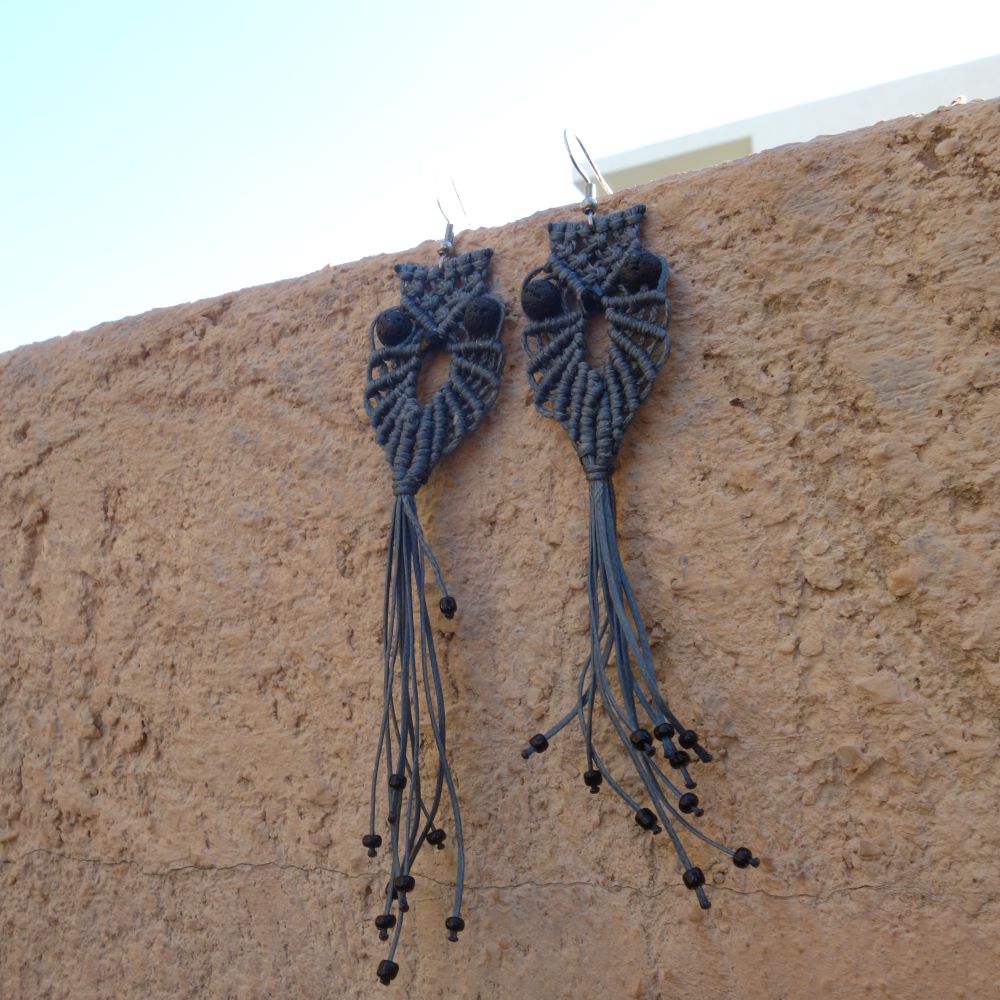 Owl Spirit -Χειροποίητα μακραμε σκουλαρίκια κουκουβάγιες - Image 4