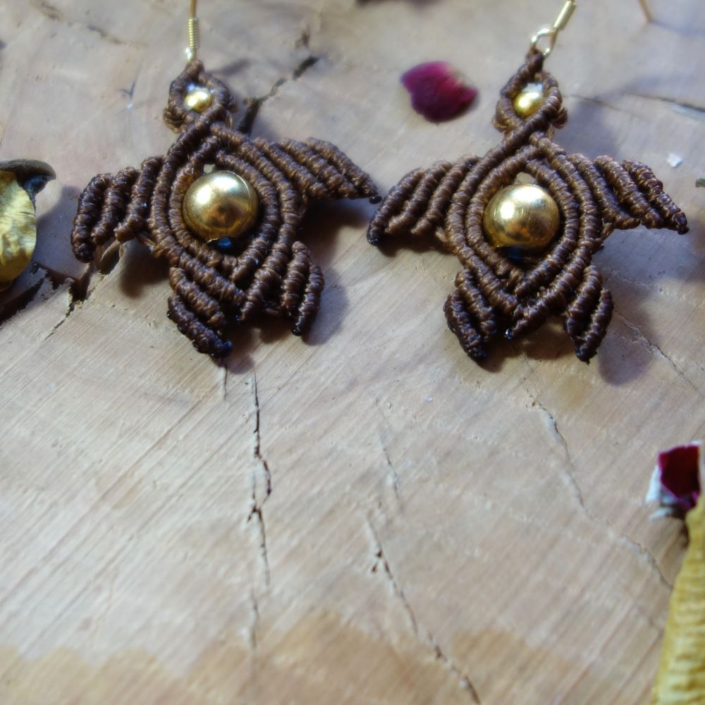 Turtle Glow- Χειροποίητα μακραμε σκουλαρίκια χελώνες - Image 3