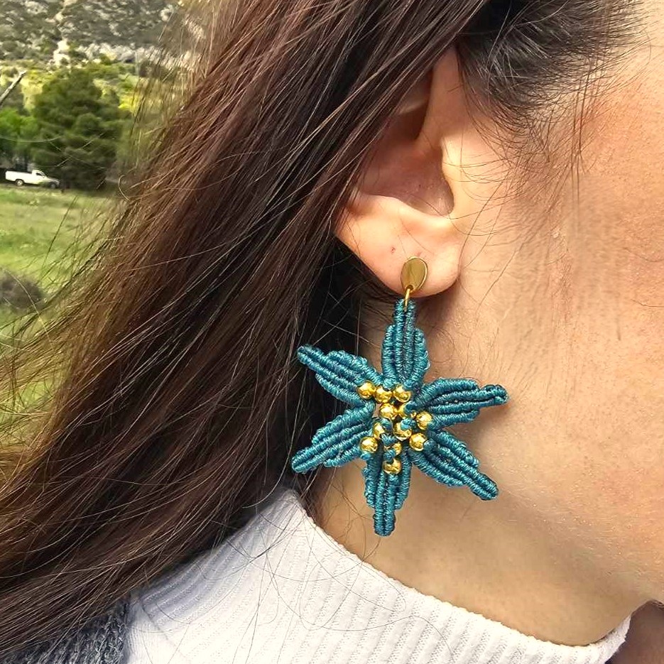 Blooming Star-Χειροποίητα μακραμε λουλούδια - Image 5