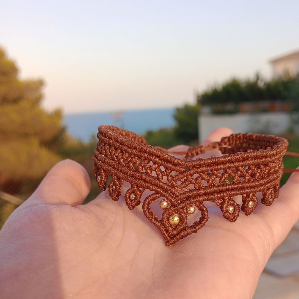 Desert Crown • Χειροποίητο μακραμε βραχιόλι ποδιού και μπράτσου - Image 3