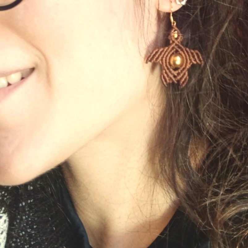 Turtle Glow- Χειροποίητα μακραμε σκουλαρίκια χελώνες - Image 6