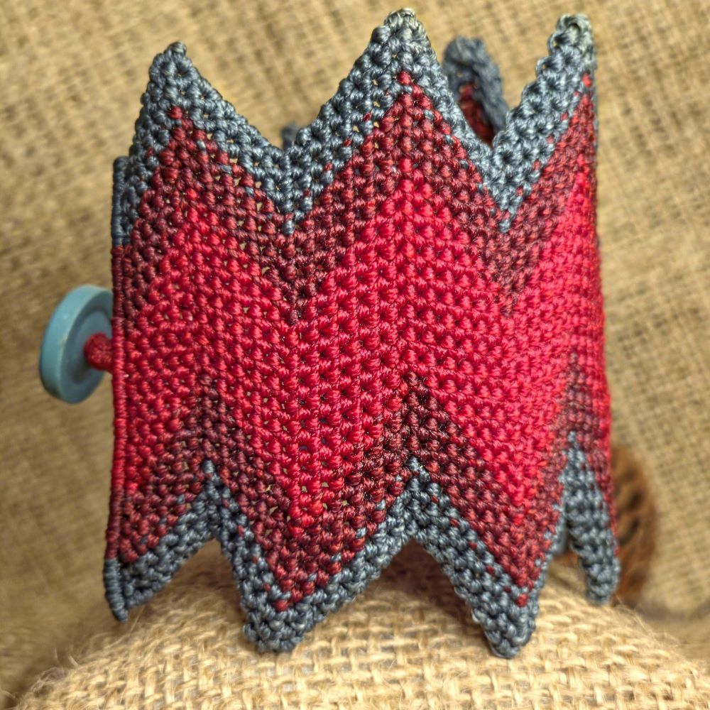 Zigzag Crown-Μεγάλο χειροποίητο μακραμε βραχιόλι - Image 3