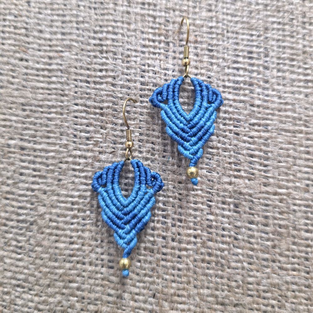 Sacred Lines- Χειροποίητα μακραμε σκουλαρίκια με γεωμετρική πλέξη - Image 5