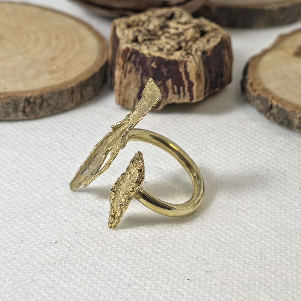 Cinnamon Echo- Χειροποίητο ορειχάλκινο δαχτυλίδι εμπνευσμένο από τη φύση - Image 2