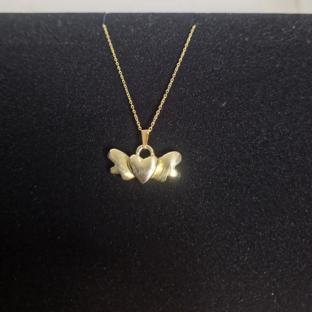 Winged Heart – Χειροποίητο ορειχάλκινο κολιε με φτερωτή καρδιά - Image 3
