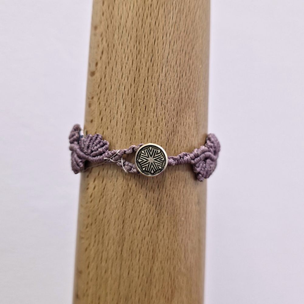 Purple Bloom Bracelet – Χειροποίητο μακραμε βραχιόλι με ανθισμένο μοτίβο - Image 5