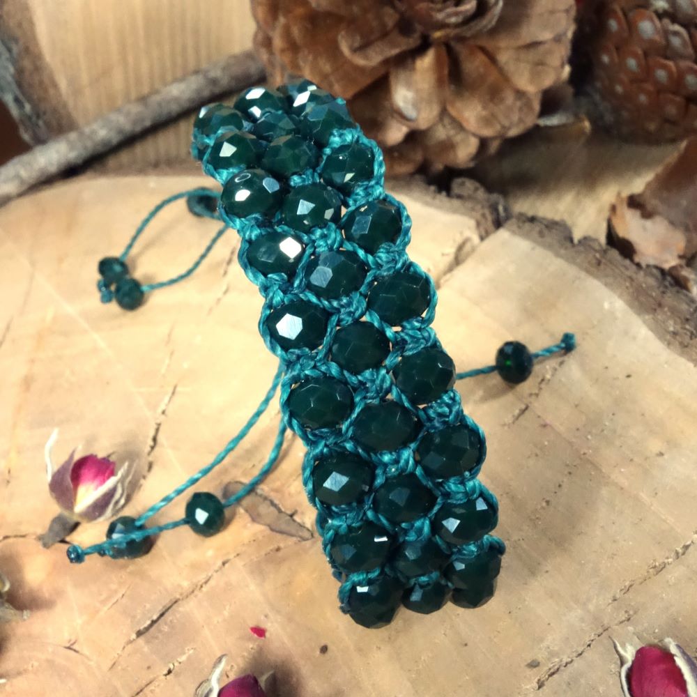 Crystal Weave Bracelets-Χειροποίητα μακραμε βραχιόλια με κρύσταλλα και αυξομείωση - Image 2