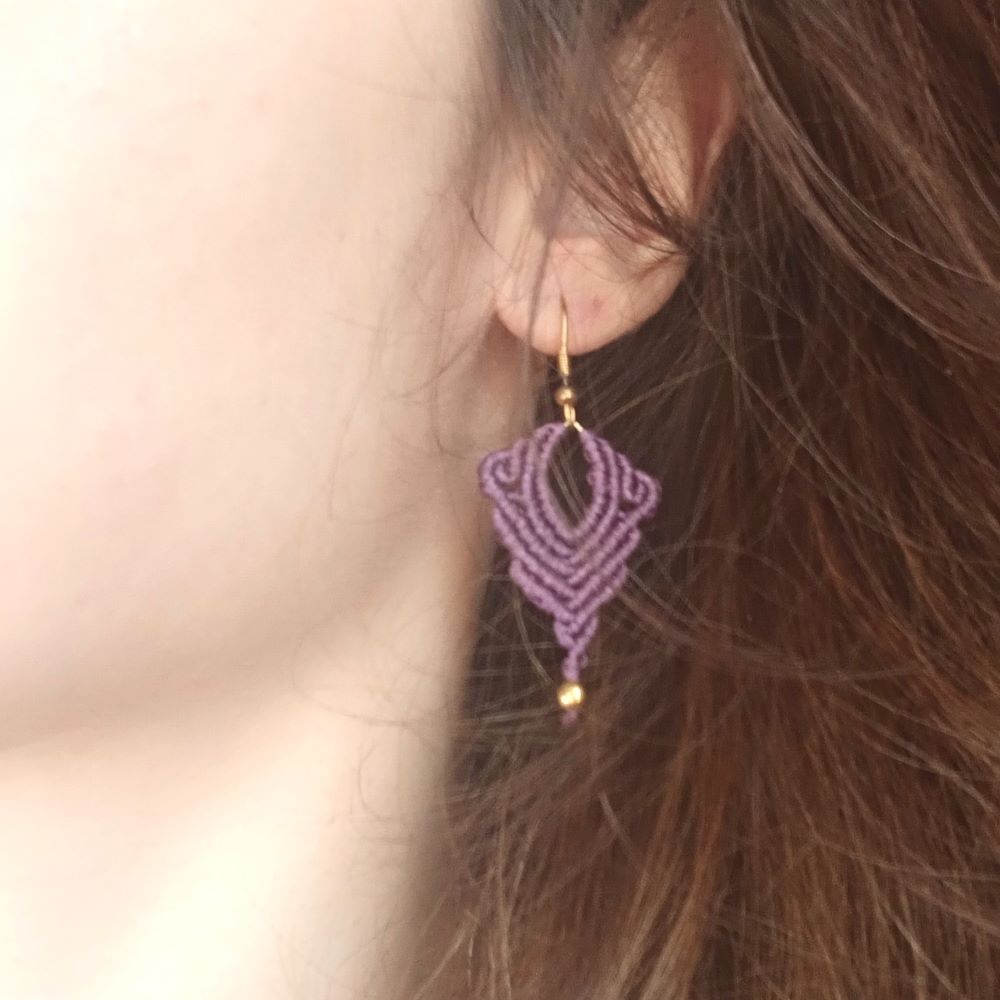 Sacred Lines- Χειροποίητα μακραμε σκουλαρίκια με γεωμετρική πλέξη - Image 6