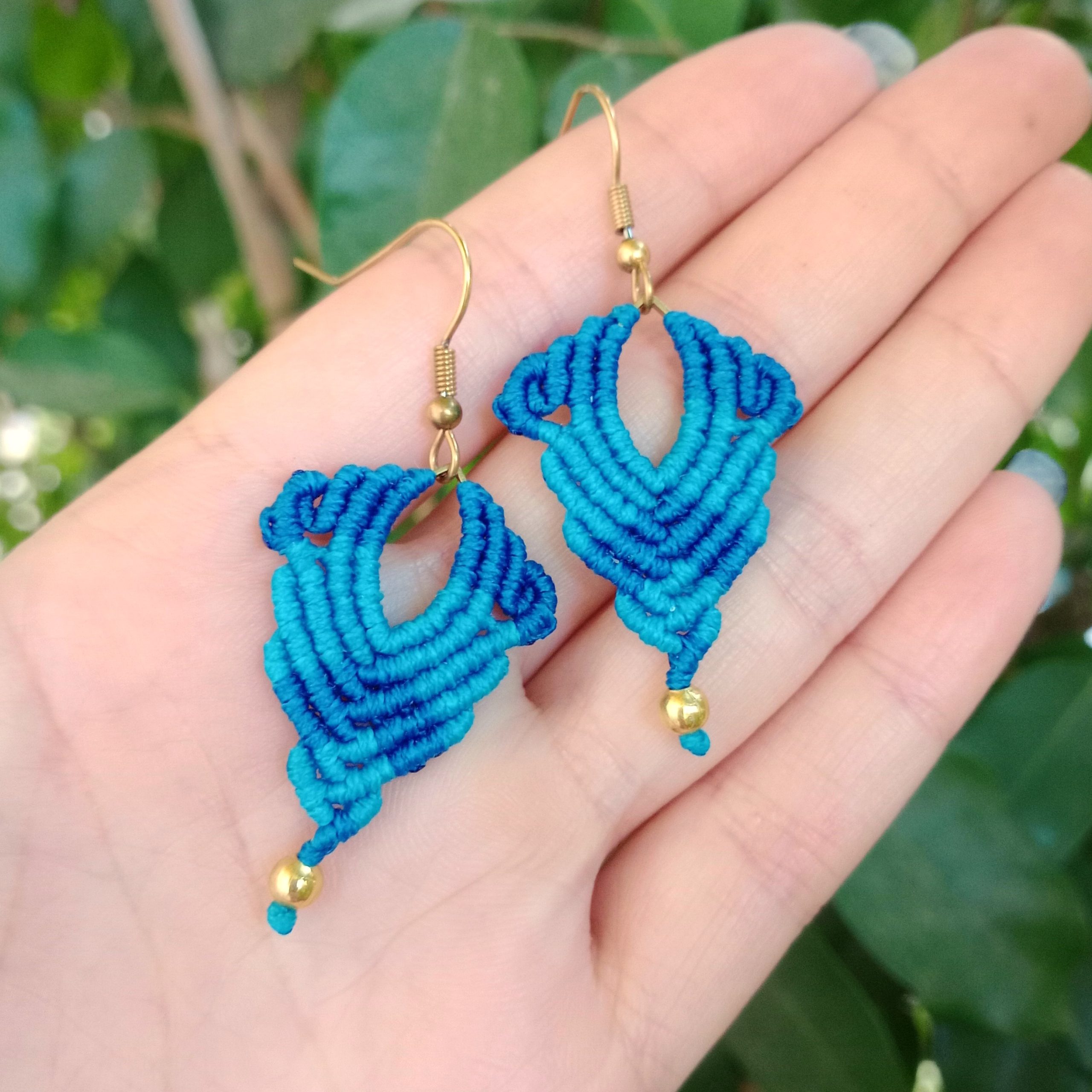 Sacred Lines- Χειροποίητα μακραμε σκουλαρίκια με γεωμετρική πλέξη - Image 3