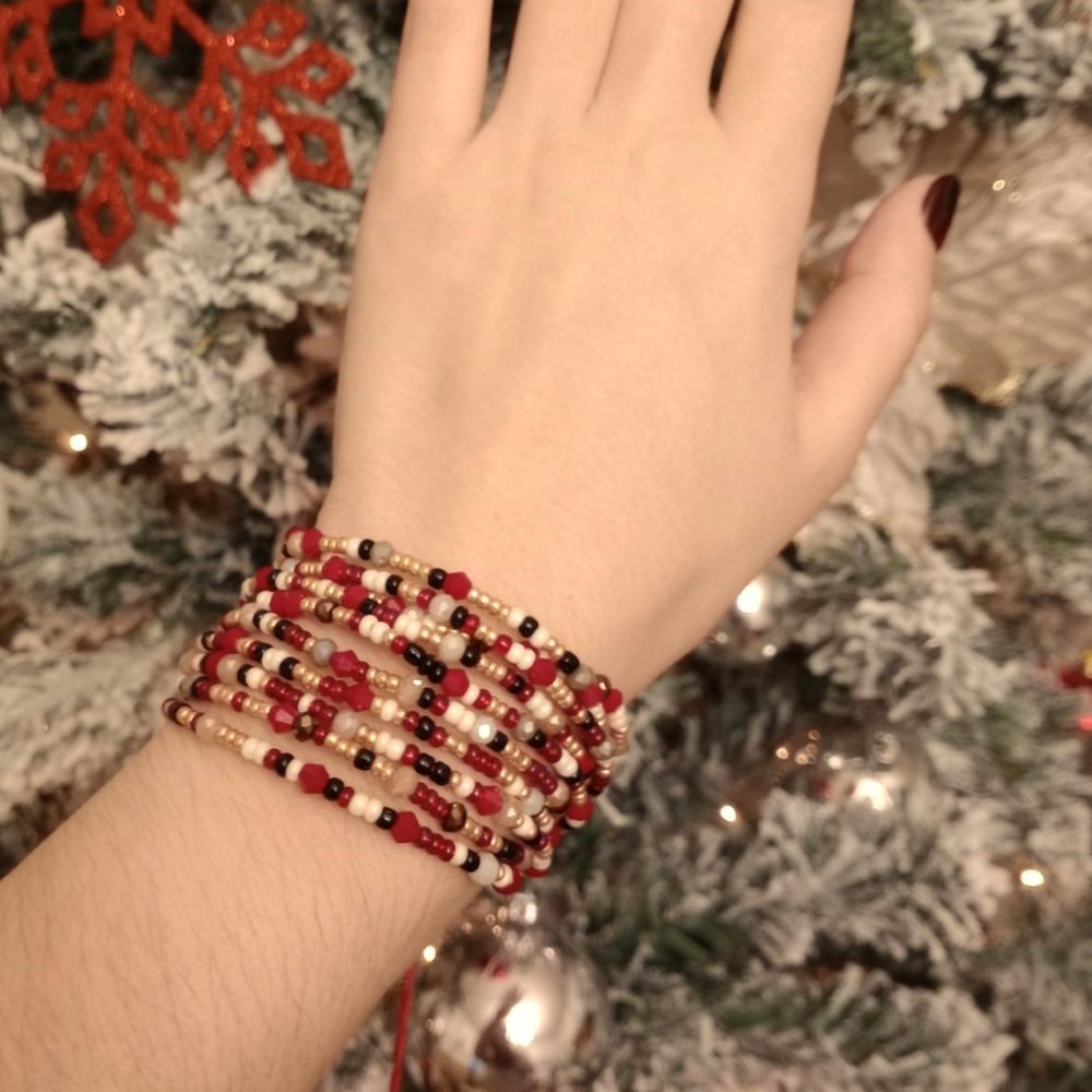 Winter Glow Wraps- Χειροποίητα πολύσειρα βραχιόλια με χάντρες - Image 4